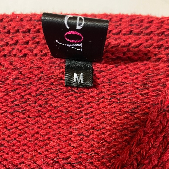 Chic wool blend wrap style Red Sweater for Women - Picture 5 of 7